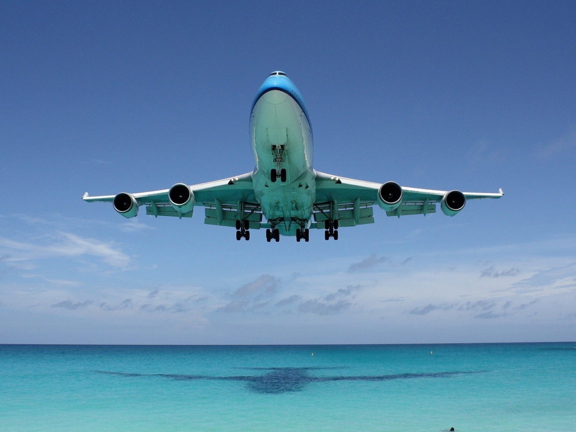 Fondo de pantalla Boeing 747 Maho Beach Saint Martin 1152x864