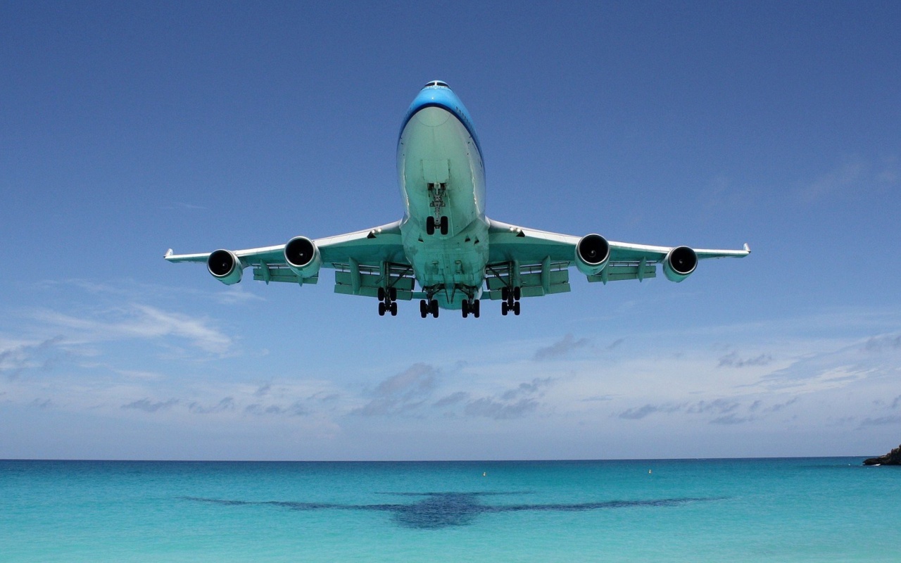 Sfondi Boeing 747 Maho Beach Saint Martin 1280x800