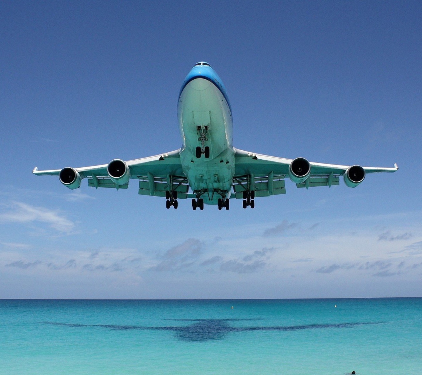 Обои Boeing 747 Maho Beach Saint Martin 1440x1280