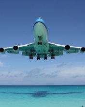Das Boeing 747 Maho Beach Saint Martin Wallpaper 176x220