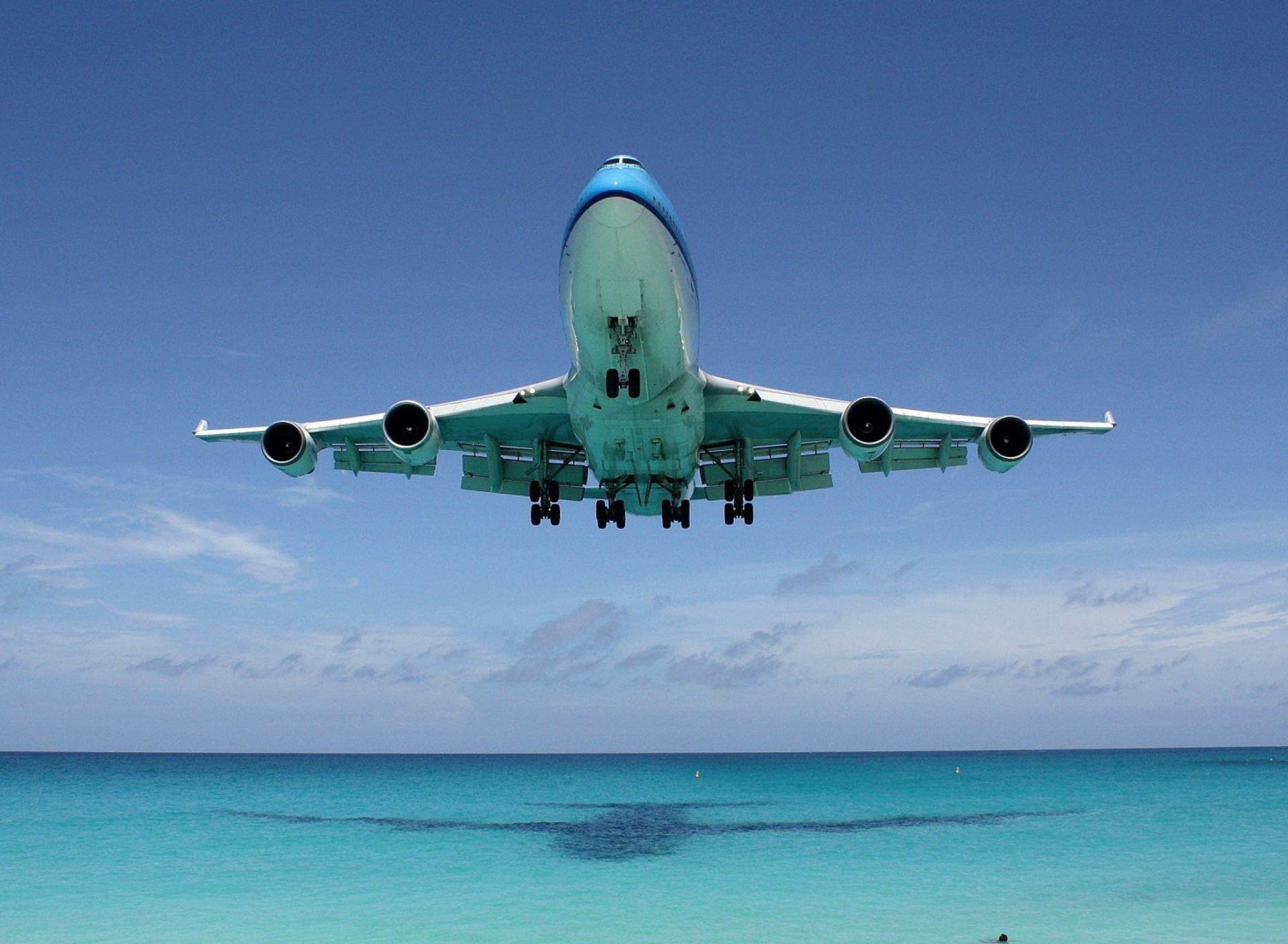 Fondo de pantalla Boeing 747 Maho Beach Saint Martin 1920x1408