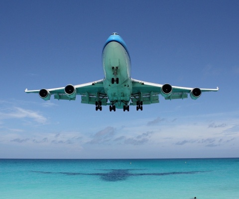 Sfondi Boeing 747 Maho Beach Saint Martin 480x400