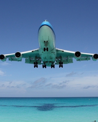 Boeing 747 Maho Beach Saint Martin - Obrázkek zdarma pro 640x1136