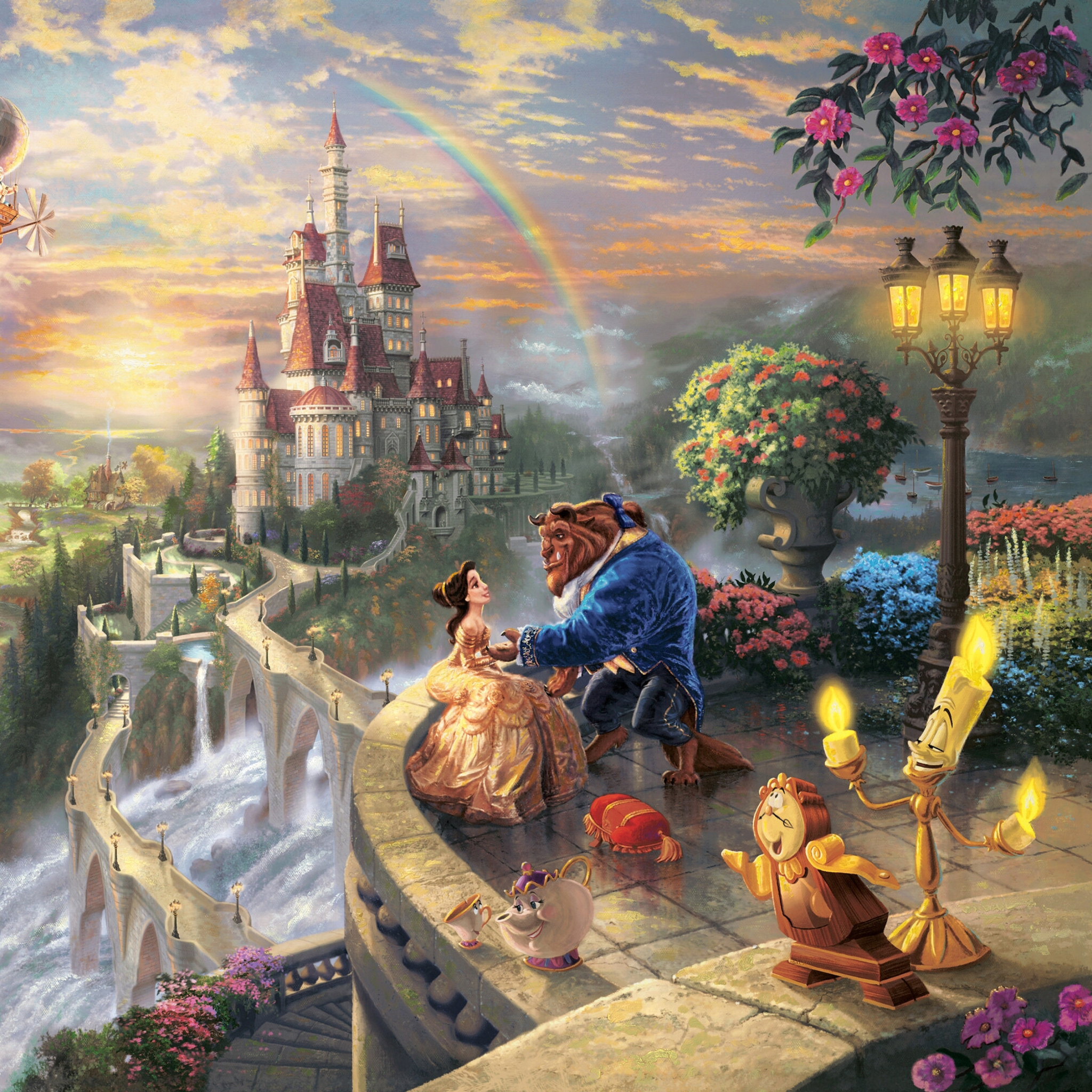 Thomas Kinkade, Beauty And The Beast wallpaper 2048x2048