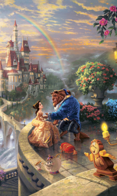 Screenshot №1 pro téma Thomas Kinkade, Beauty And The Beast 240x400