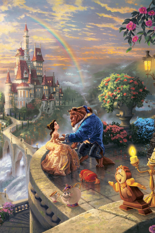 Screenshot №1 pro téma Thomas Kinkade, Beauty And The Beast 640x960