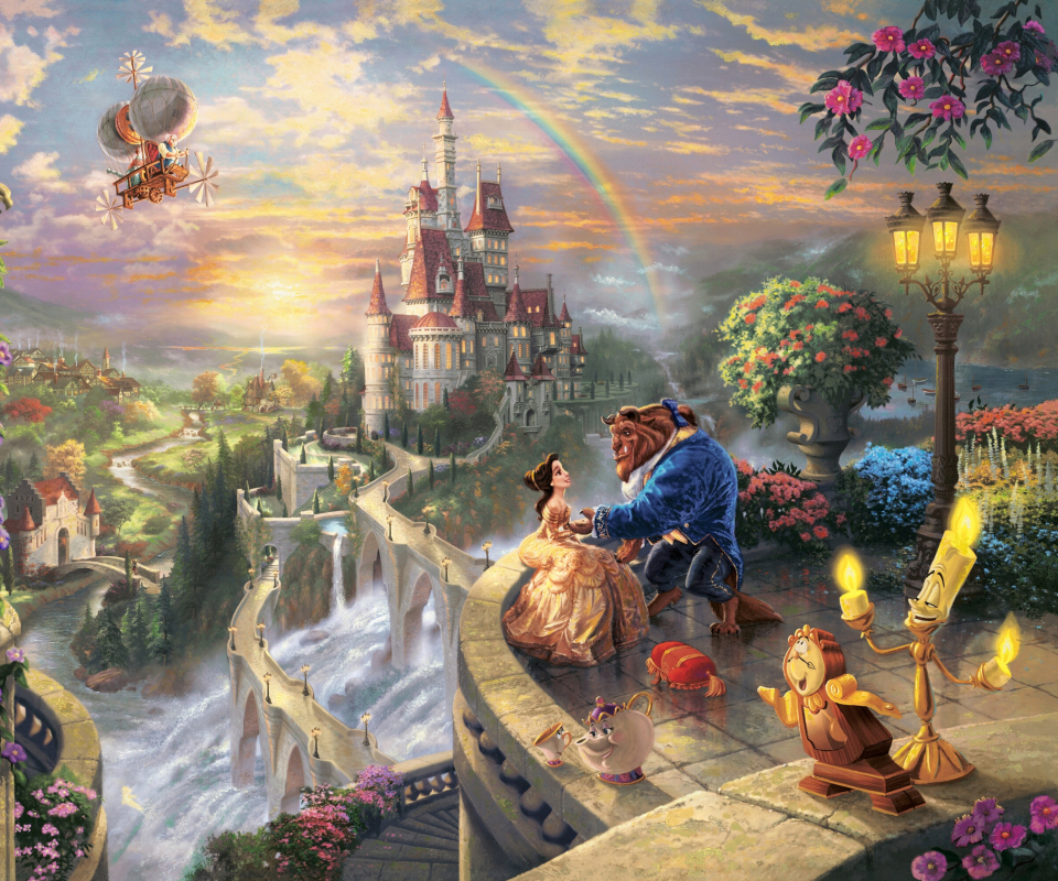 Screenshot №1 pro téma Thomas Kinkade, Beauty And The Beast 960x800