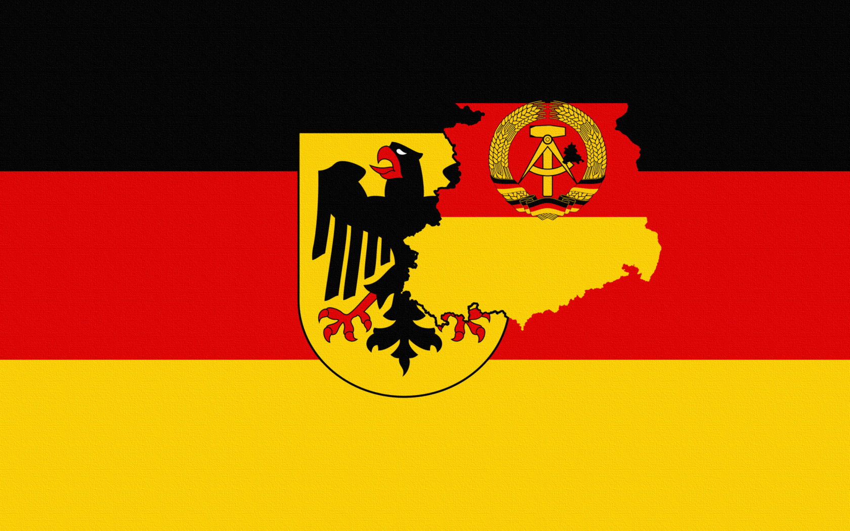 Обои German Flag With Eagle Emblem 1680x1050