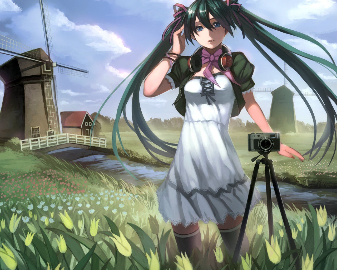 Screenshot №1 pro téma Vocaloid - Girl Photographer Anime 1280x1024