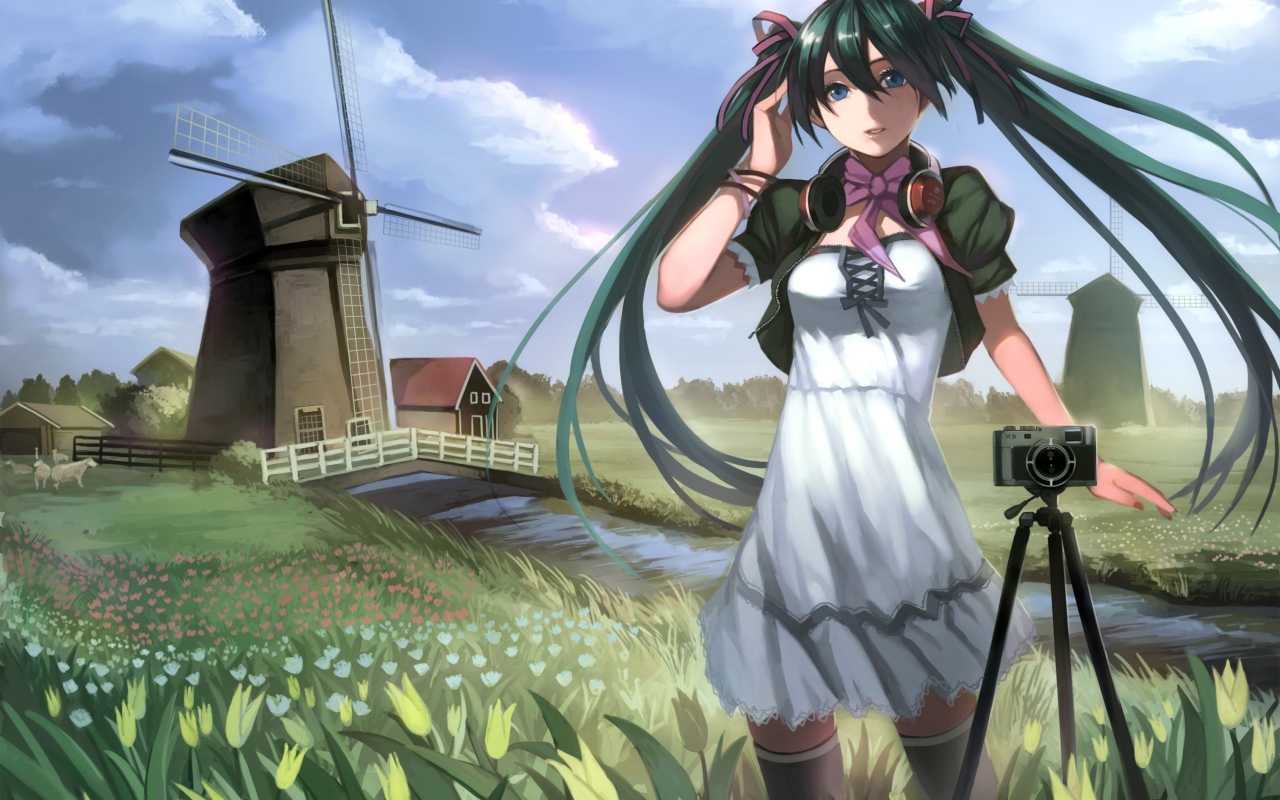 Screenshot №1 pro téma Vocaloid - Girl Photographer Anime 1280x800