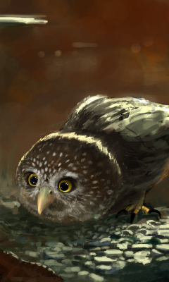 Screenshot №1 pro téma Cute Owl Painting 240x400