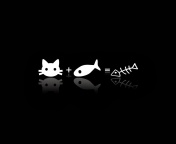 Обои Cat ate fish funny cover 176x144