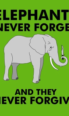 Sfondi Elephants Never Forget 240x400