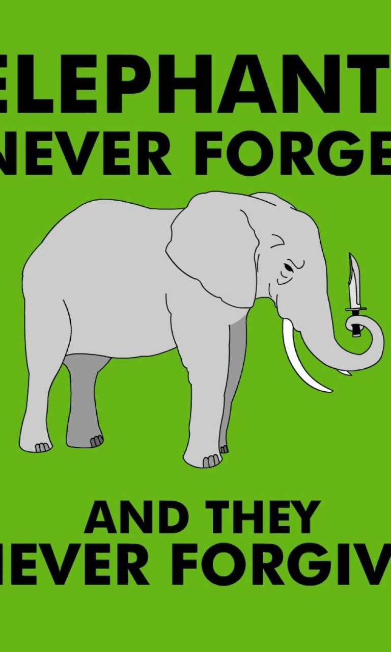 Обои Elephants Never Forget 768x1280