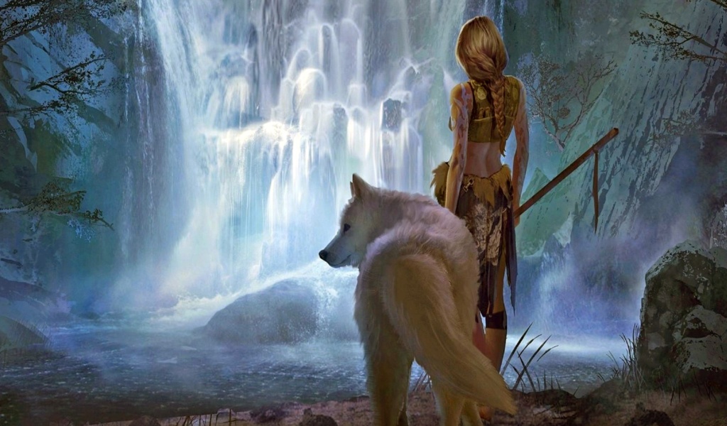 Fondo de pantalla Warrior Wolf Girl from Final Fantasy 1024x600