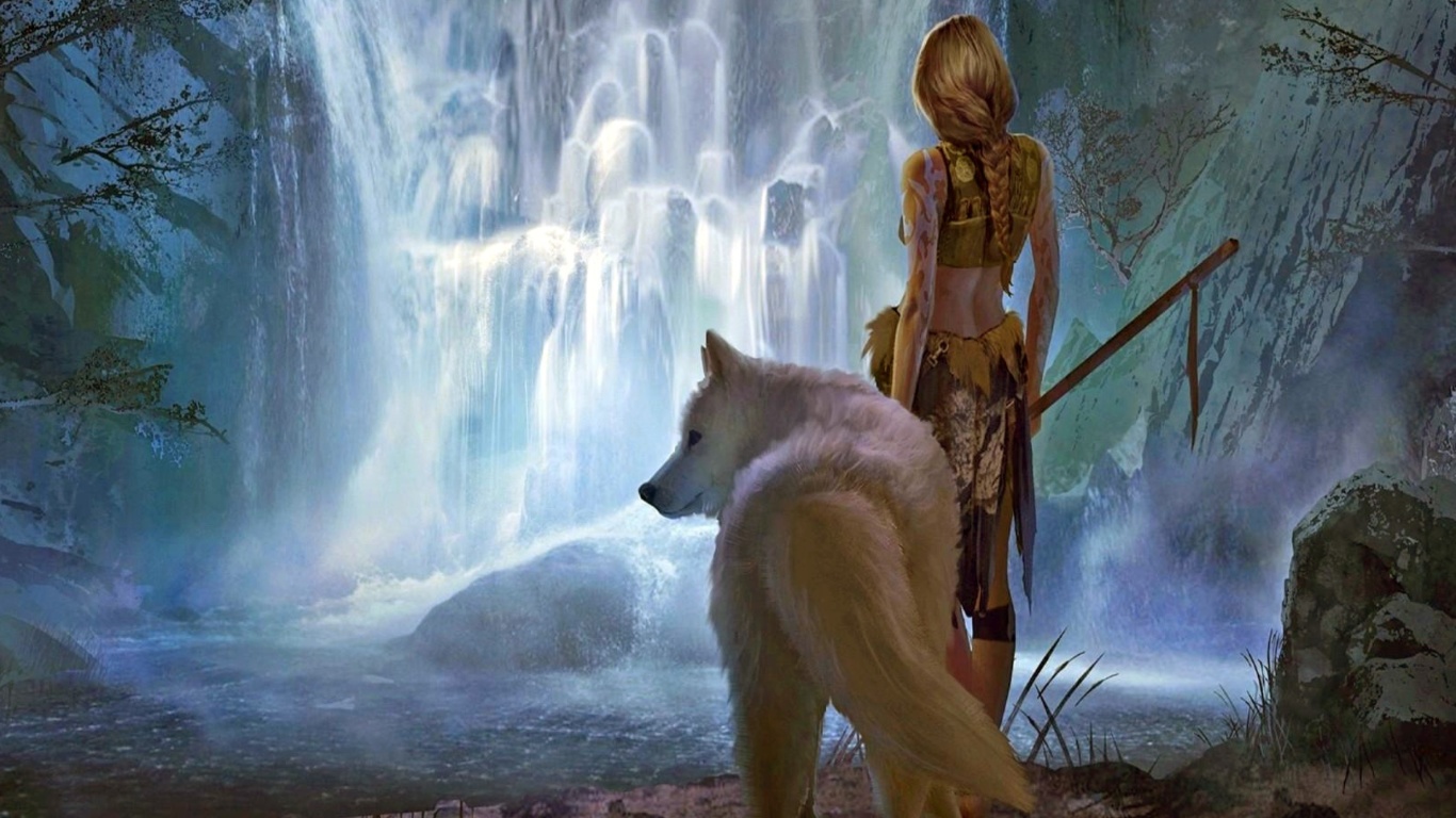 Warrior Wolf Girl from Final Fantasy screenshot #1 1366x768