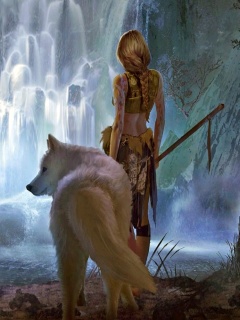 Das Warrior Wolf Girl from Final Fantasy Wallpaper 240x320