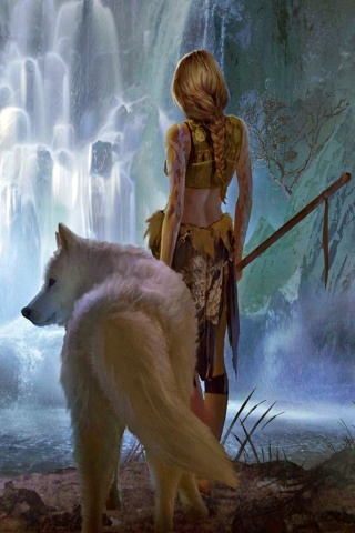 Das Warrior Wolf Girl from Final Fantasy Wallpaper 320x480
