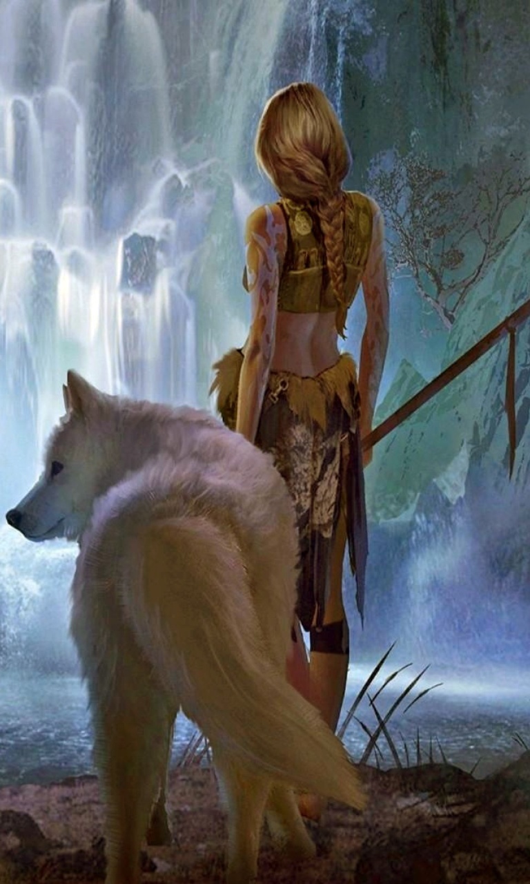 Warrior Wolf Girl from Final Fantasy wallpaper 768x1280