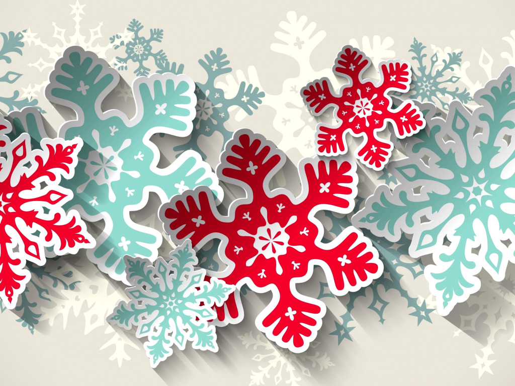 Fondo de pantalla Snowflakes Decoration 1024x768