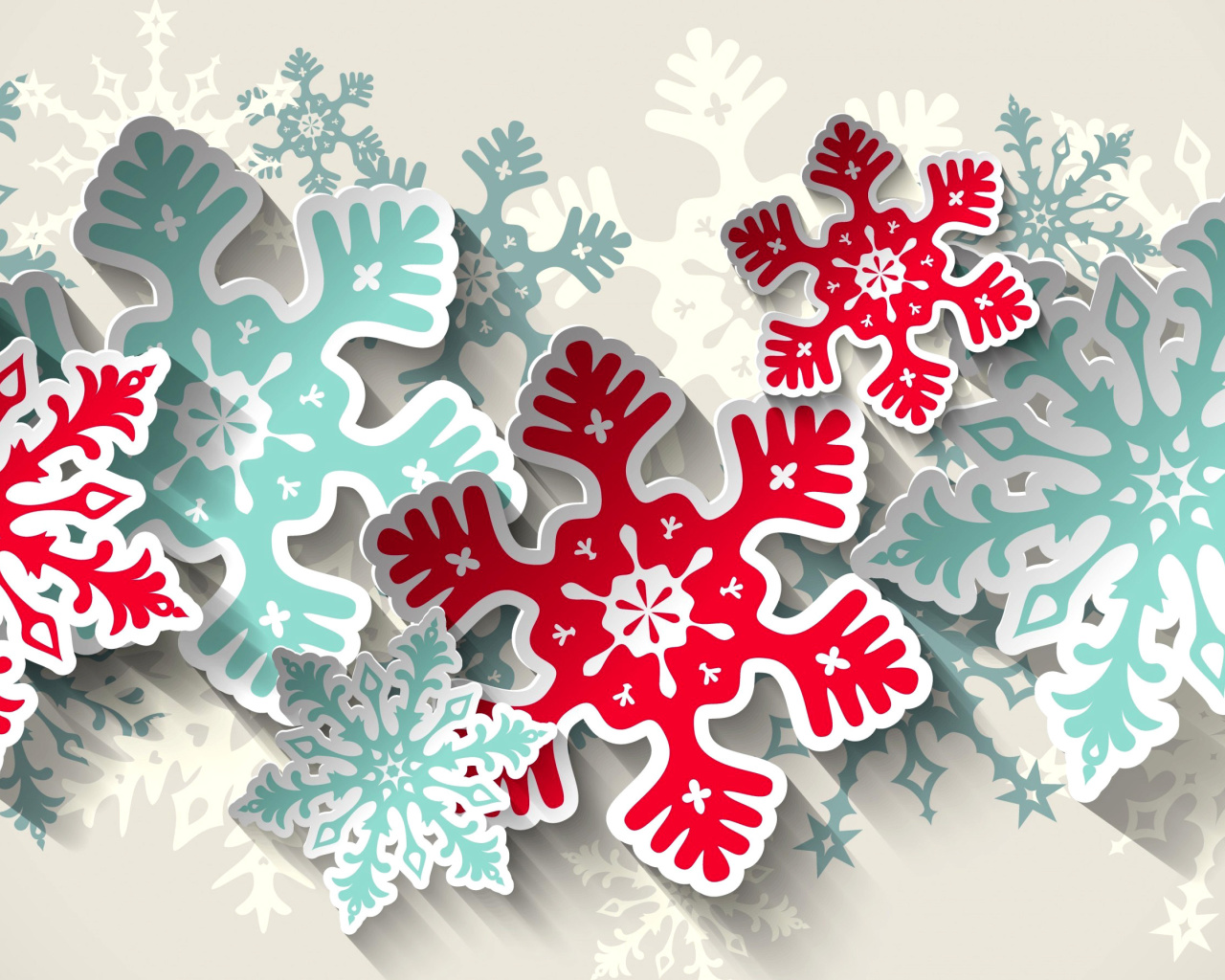 Fondo de pantalla Snowflakes Decoration 1280x1024