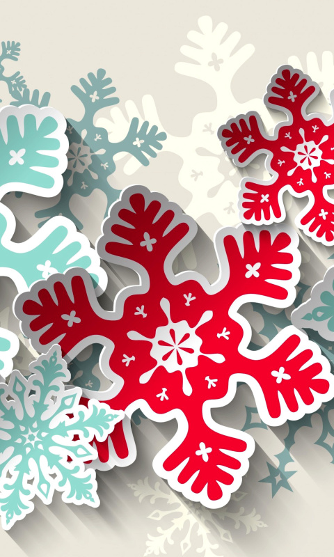 Das Snowflakes Decoration Wallpaper 480x800