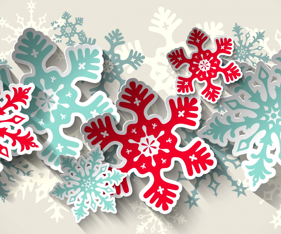 Обои Snowflakes Decoration 960x800