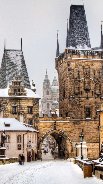 Das Winter In Prague Wallpaper 360x640