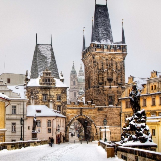 Winter In Prague Background for iPad 2