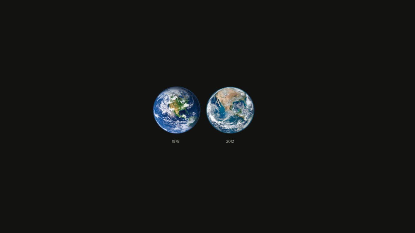 Fondo de pantalla Global Warming 1978 Vs. 2012 1366x768