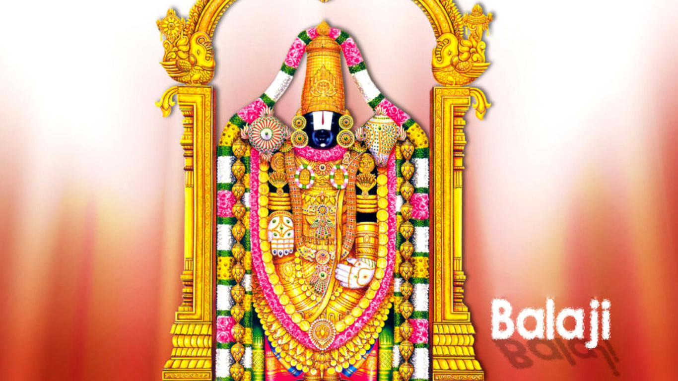 Обои Balaji or Venkateswara God Vishnu 1366x768