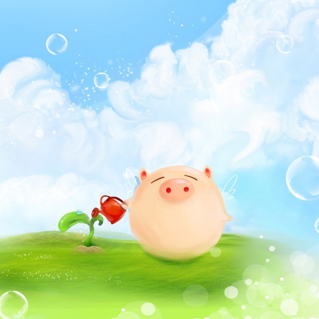 Fondo de pantalla Pig Artwork 1024x1024