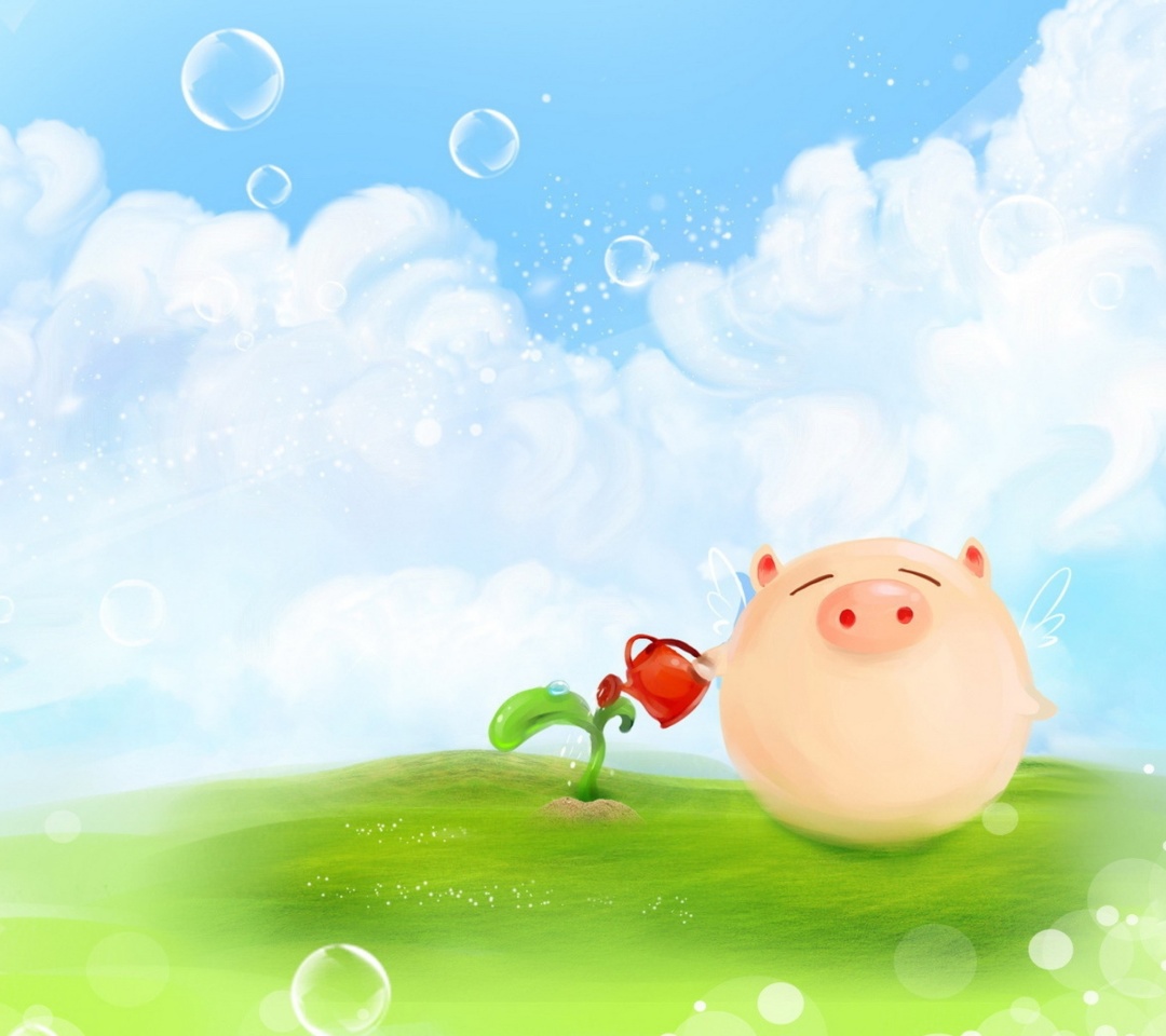 Fondo de pantalla Pig Artwork 1080x960
