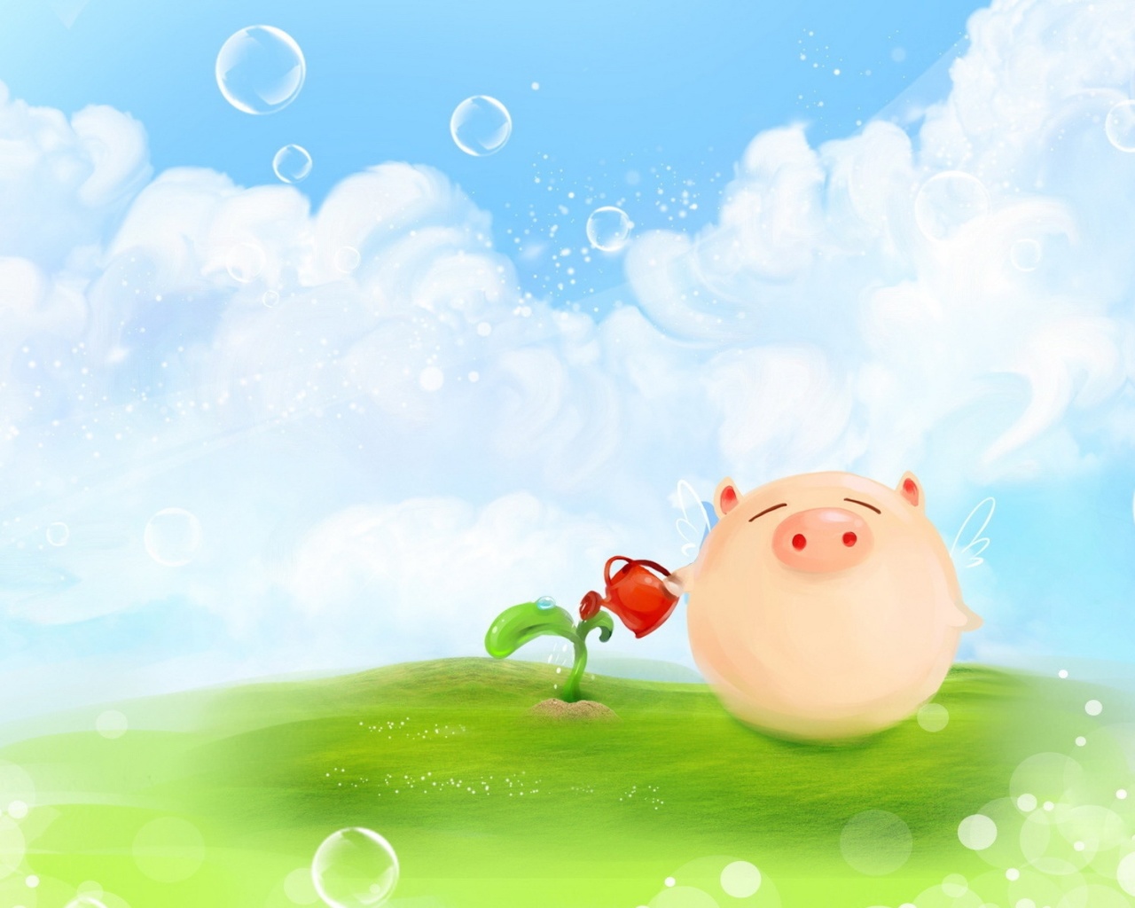 Das Pig Artwork Wallpaper 1280x1024