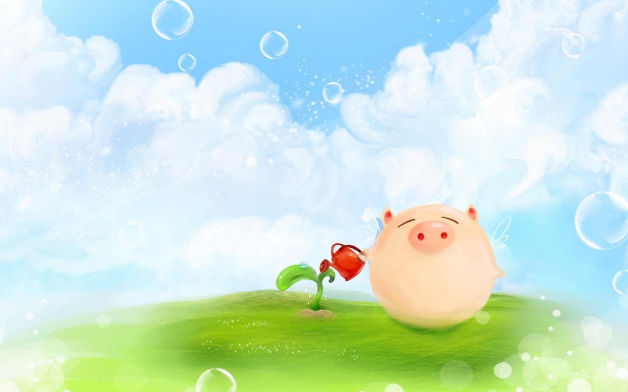 Das Pig Artwork Wallpaper 1280x800