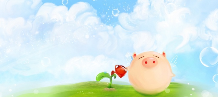 Fondo de pantalla Pig Artwork 720x320