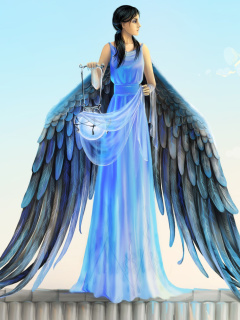 Das Angel with Wings Wallpaper 240x320
