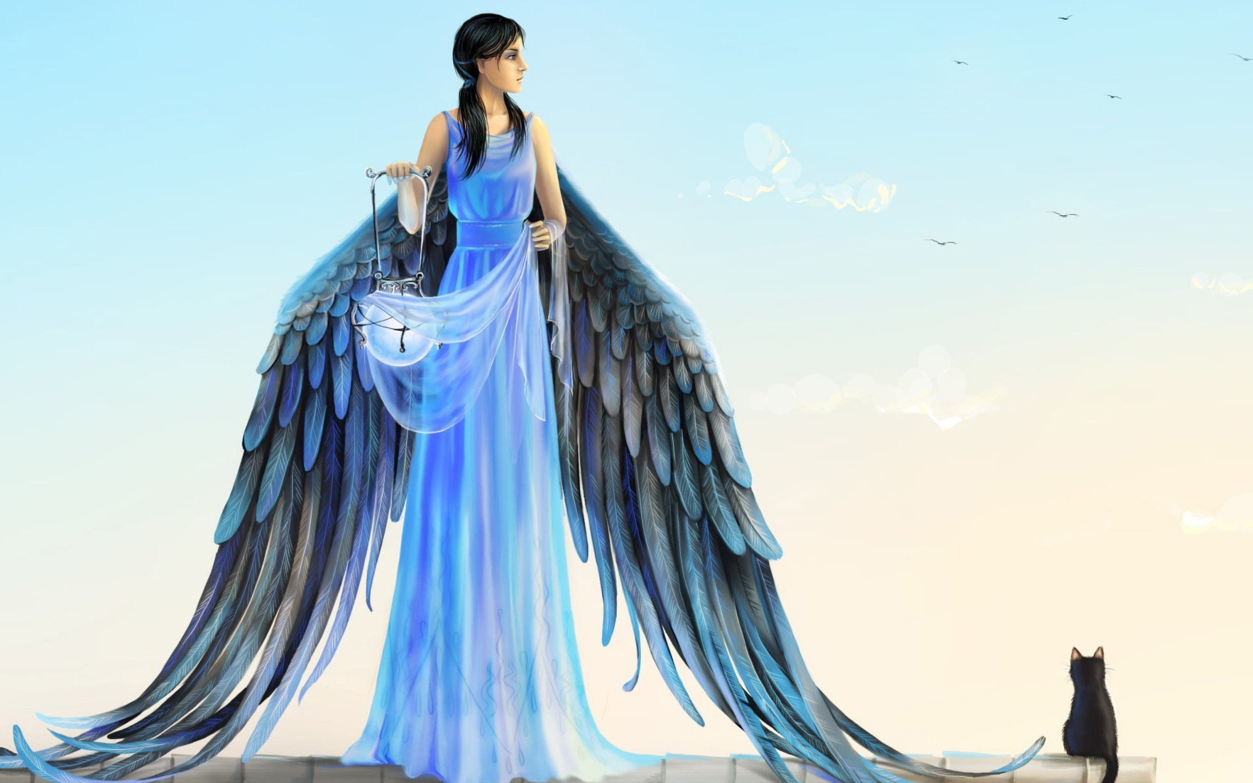 Das Angel with Wings Wallpaper 2560x1600