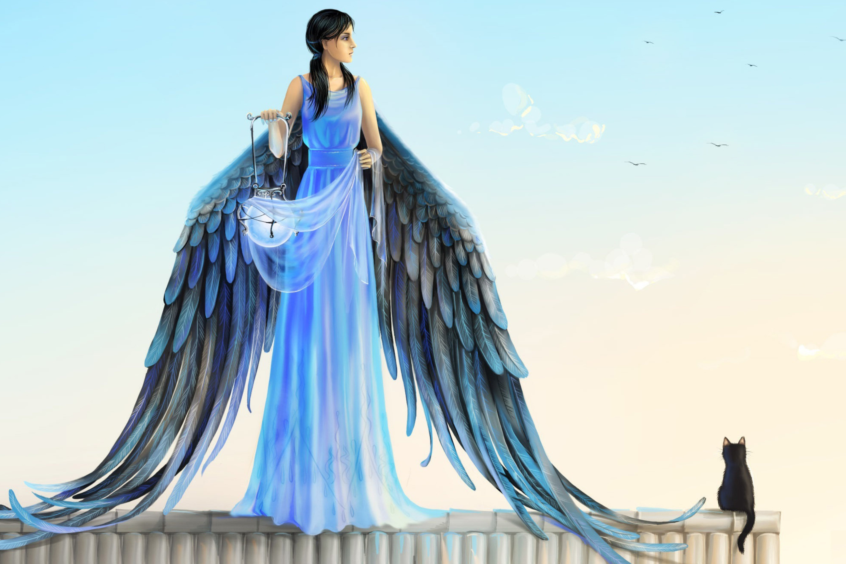 Das Angel with Wings Wallpaper 2880x1920