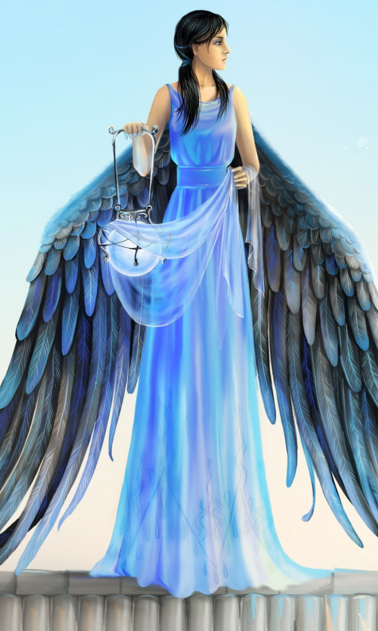 Das Angel with Wings Wallpaper 768x1280