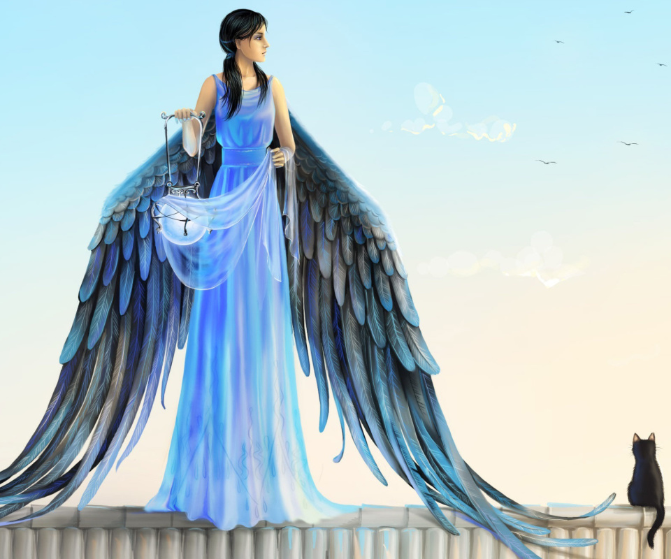 Обои Angel with Wings 960x800