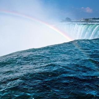 Waterfall And Rainbow - Obrázkek zdarma pro iPad Air