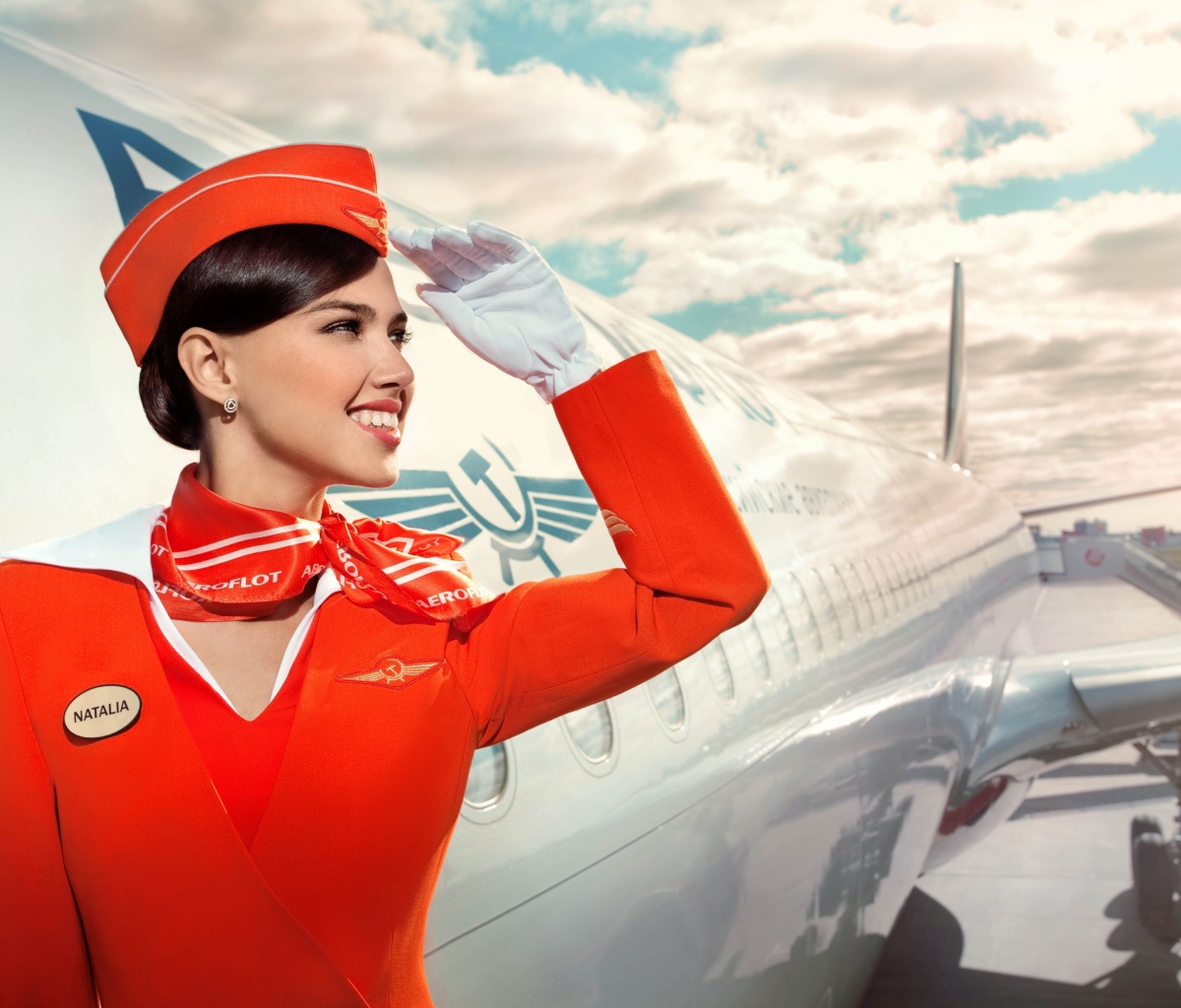 Обои Russian girl stewardess 1200x1024