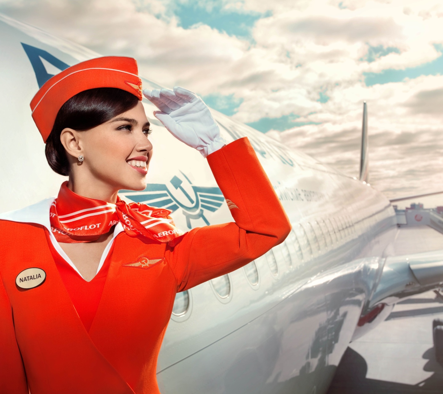Russian girl stewardess wallpaper 1440x1280