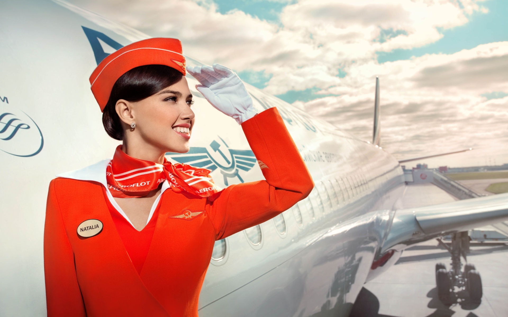 Das Russian girl stewardess Wallpaper 1920x1200