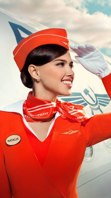Обои Russian girl stewardess 360x640