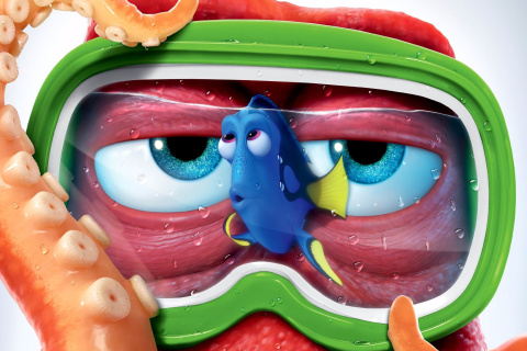 Обои Finding Dory 3D Film and Nemo Fish 480x320