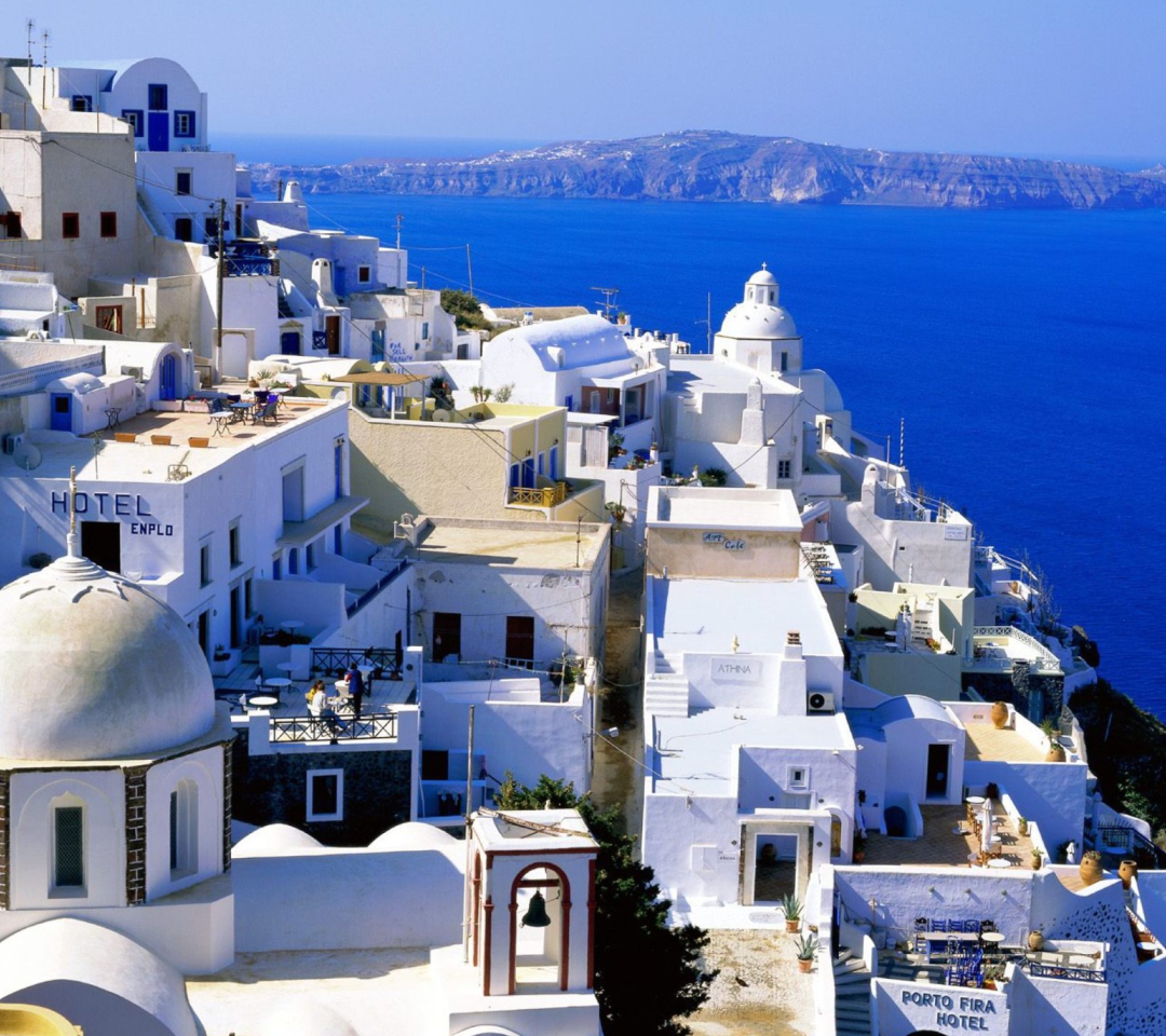 Fondo de pantalla Fira Santorini Greece 1080x960