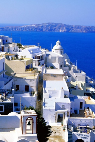 Fondo de pantalla Fira Santorini Greece 320x480