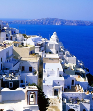 Fira Santorini Greece - Obrázkek zdarma pro Nokia Asha 305